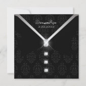 Uitnodiging voor Black Stropdas Diamond (Voorkant)