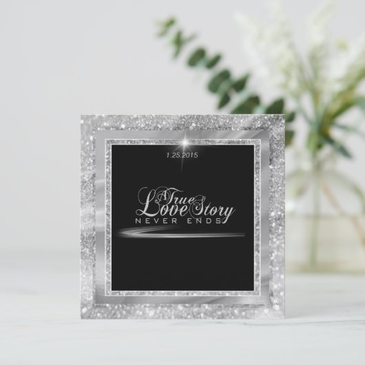 Uitnodiging voor Black Stropdas Diamond (Staand voorkant)