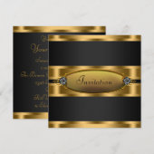 Uitnodiging voor Black Tie Black Gold-feest (Voorkant / Achterkant)