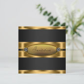 Uitnodiging voor Black Tie Black Gold-feest (Staand voorkant)