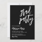 Uitnodiging voor Black & while Afstudeerder Party (Voorkant)