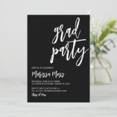 Uitnodiging voor Black & while Afstudeerder Party (Staand voorkant)