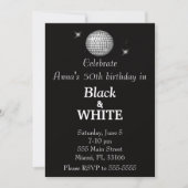 Uitnodiging voor Black & White Birthday Party (Voorkant)