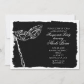 Uitnodiging voor Black & White Masquerade Elegant  (Voorkant)