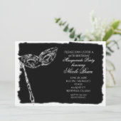 Uitnodiging voor Black & White Masquerade Elegant  (Staand voorkant)