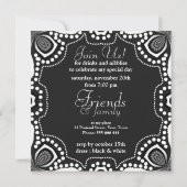 Uitnodiging voor Black White Tribal Goddess Art Pa (Achterkant)