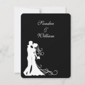 Uitnodiging voor Black White Wedding (Achterkant)