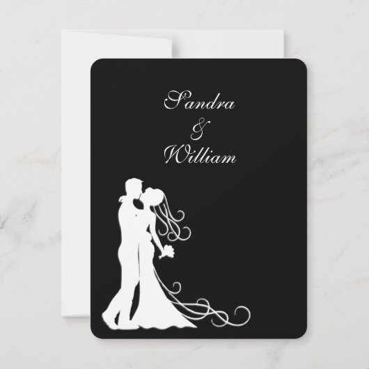 Uitnodiging voor Black White Wedding (Achterkant)