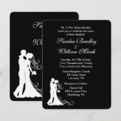 Uitnodiging voor Black White Wedding (Voorkant / Achterkant)