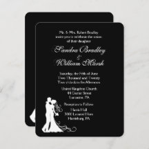 Uitnodiging voor Black White Wedding