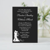 Uitnodiging voor Black White Wedding (Staand voorkant)