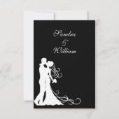 Uitnodiging voor Black White Wedding (Achterkant)