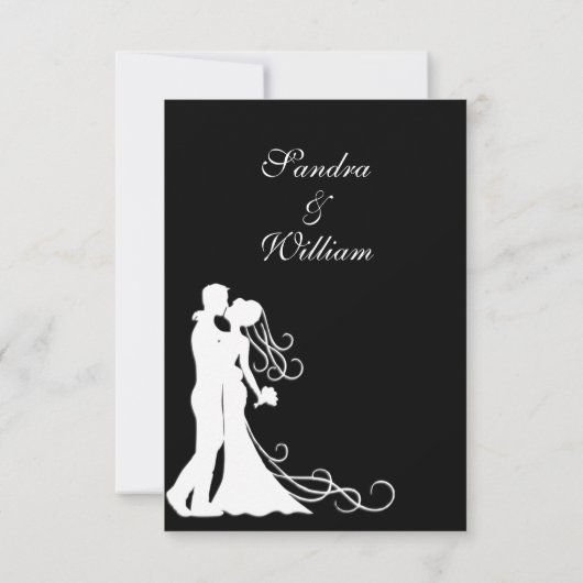 Uitnodiging voor Black White Wedding (Achterkant)