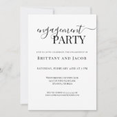 Uitnodiging voor Black White Wedding Engagement Pa (Voorkant)