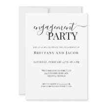 Uitnodiging voor Black White Wedding Engagement Pa