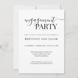 Uitnodiging voor Black White Wedding Engagement Pa