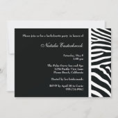 Uitnodiging voor Black Zebra Bachelorette (Voorkant)