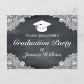 Uitnodiging voor Blackboard & White Lace Afstudere (Voorkant)