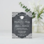 Uitnodiging voor Blackboard & White Lace Afstudere (Staand voorkant)