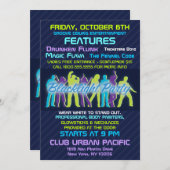 Uitnodiging voor Blacklight-partij (Voorkant / Achterkant)