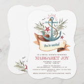 Uitnodiging voor blauw anker (Voorkant / Achterkant)