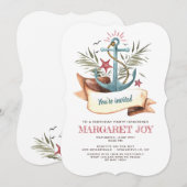 Uitnodiging voor blauw anker (Voorkant / Achterkant)