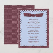 Uitnodiging voor blauw Baby shower (Voorkant / Achterkant)