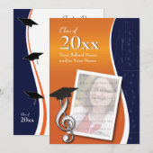 Uitnodiging voor blauw en Oranje Afstuderen (Voorkant / Achterkant)