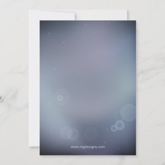 Uitnodiging voor blauw en zilver Vrijgezellenfeest (Achterkant)