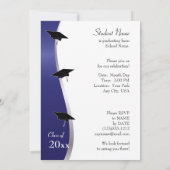 uitnodiging voor blauw en zwart Afstuderen (Achterkant)