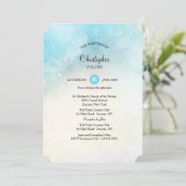 Uitnodiging voor blauw verloop (Staand voorkant)