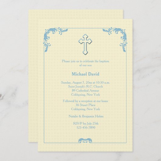 Uitnodiging voor blauwe accenten (Voorkant / Achterkant)