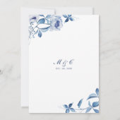 Uitnodiging voor Blauwe Aquarel Bloemenshow Probed (Achterkant)
