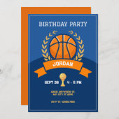 Uitnodiging voor Blauwe Basketbal Trofee (Voorkant / Achterkant)