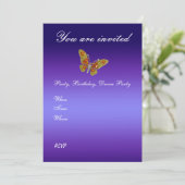 Uitnodiging voor blauwe bruiloft (Staand voorkant)