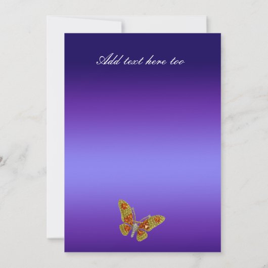 Uitnodiging voor blauwe bruiloft (Achterkant)