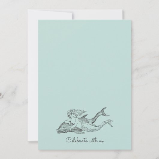 Uitnodiging voor blauwe bruiloft (Achterkant)