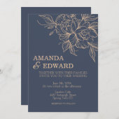 Uitnodiging voor blauwe bruiloft van legant (Voorkant / Achterkant)