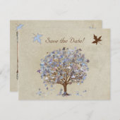 Uitnodiging voor blauwe en bruine bomen om te bind (Voorkant / Achterkant)