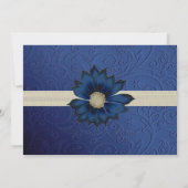 uitnodiging voor blauwe en crèmeweddenschappen (Achterkant)