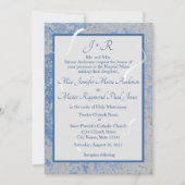 Uitnodiging voor blauwe en grijze marmer (Voorkant)