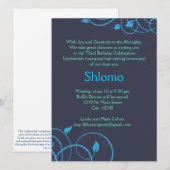 Uitnodiging voor blauwe en groene zwembroeken (Voorkant / Achterkant)