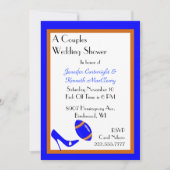 Uitnodiging voor blauwe en Oranje Footballs bruilo (Voorkant)