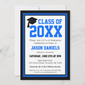 Uitnodiging voor blauwe en zwarte fotograaf (Voorkant)