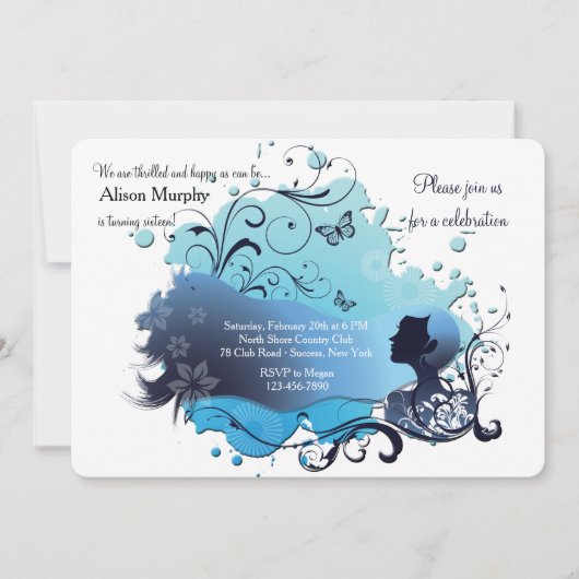 uitnodiging voor blauwe horizon (Voorkant)