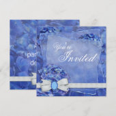 Uitnodiging voor Blauwe Hortensia Feest Template (Voorkant / Achterkant)