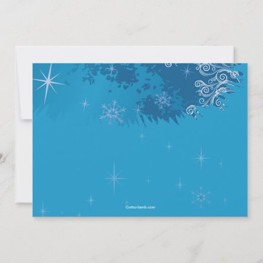 Uitnodiging voor blauwe ijsschaatsen (Achterkant)