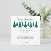 Uitnodiging voor blauwe kerstbomen (Staand voorkant)