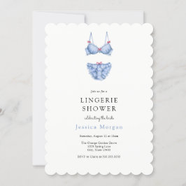 Uitnodiging voor blauwe lingerie shower