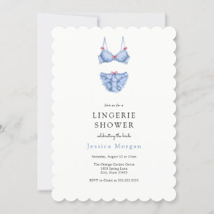 Uitnodiging voor blauwe lingerie shower
